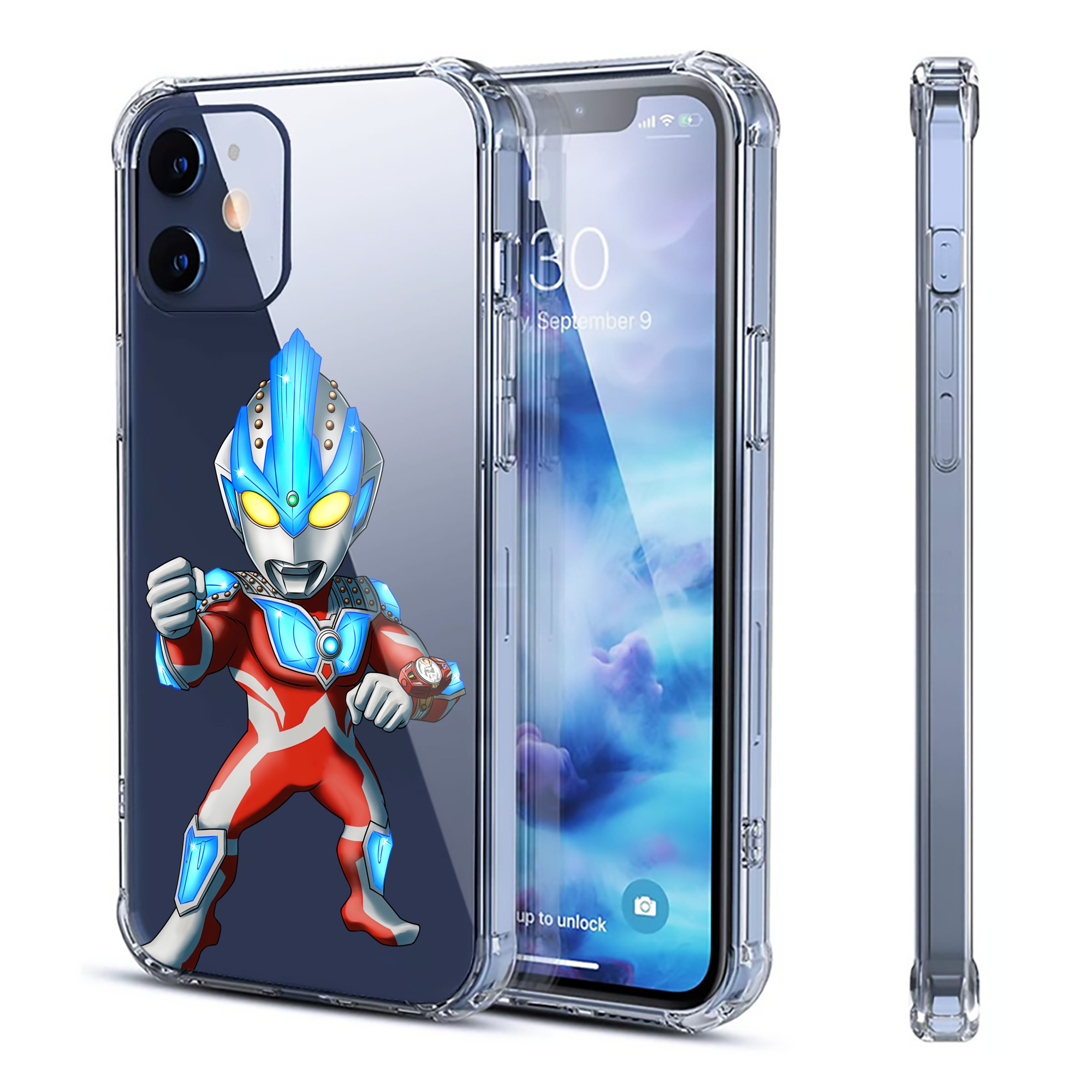 （画像用） ウルトラマン Ultraman 【iPhone 12シリーズ対応】透明スマホケース（クリアソフトケース）